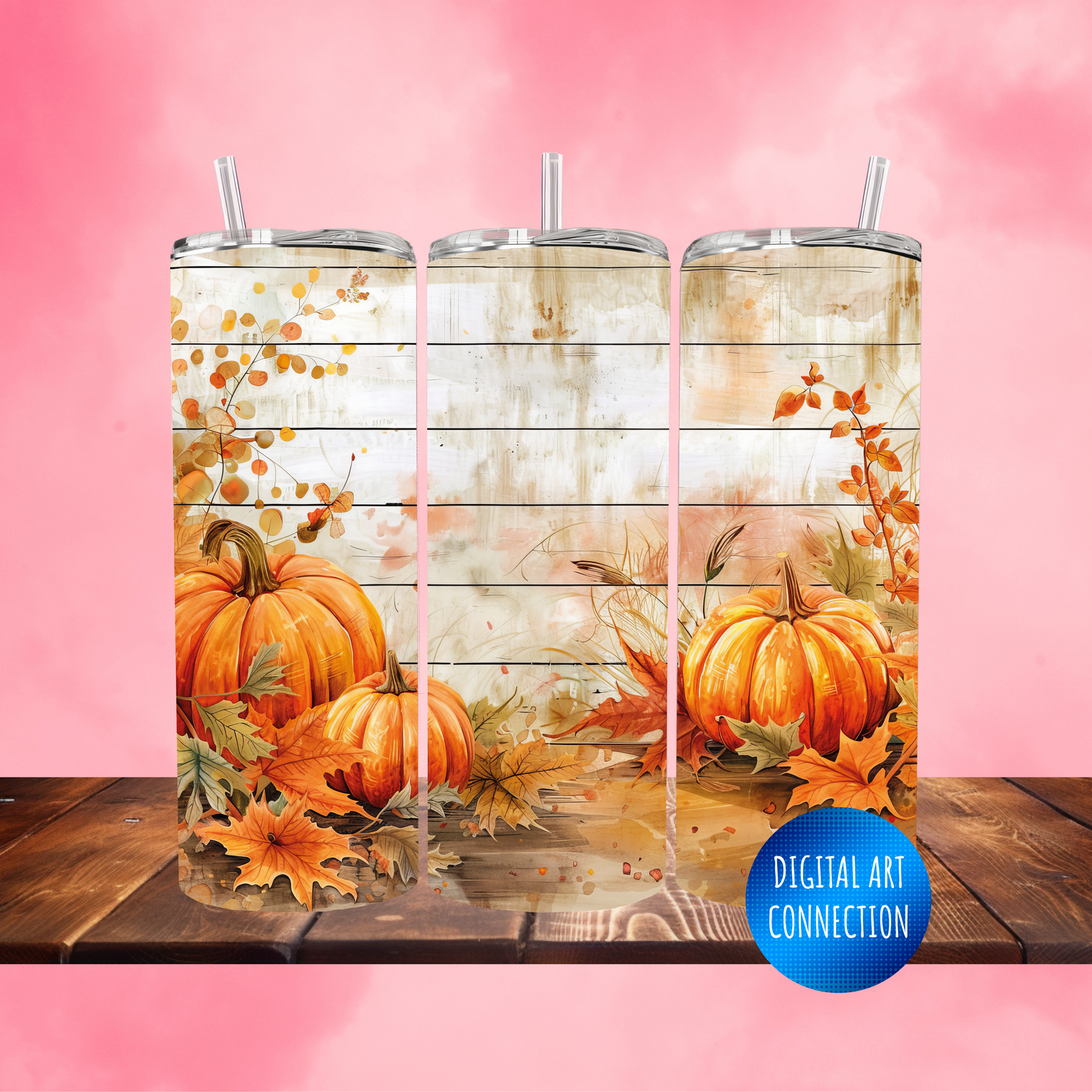 Fall Pumpkin 20 Oz Skinny Tumbler Wrap