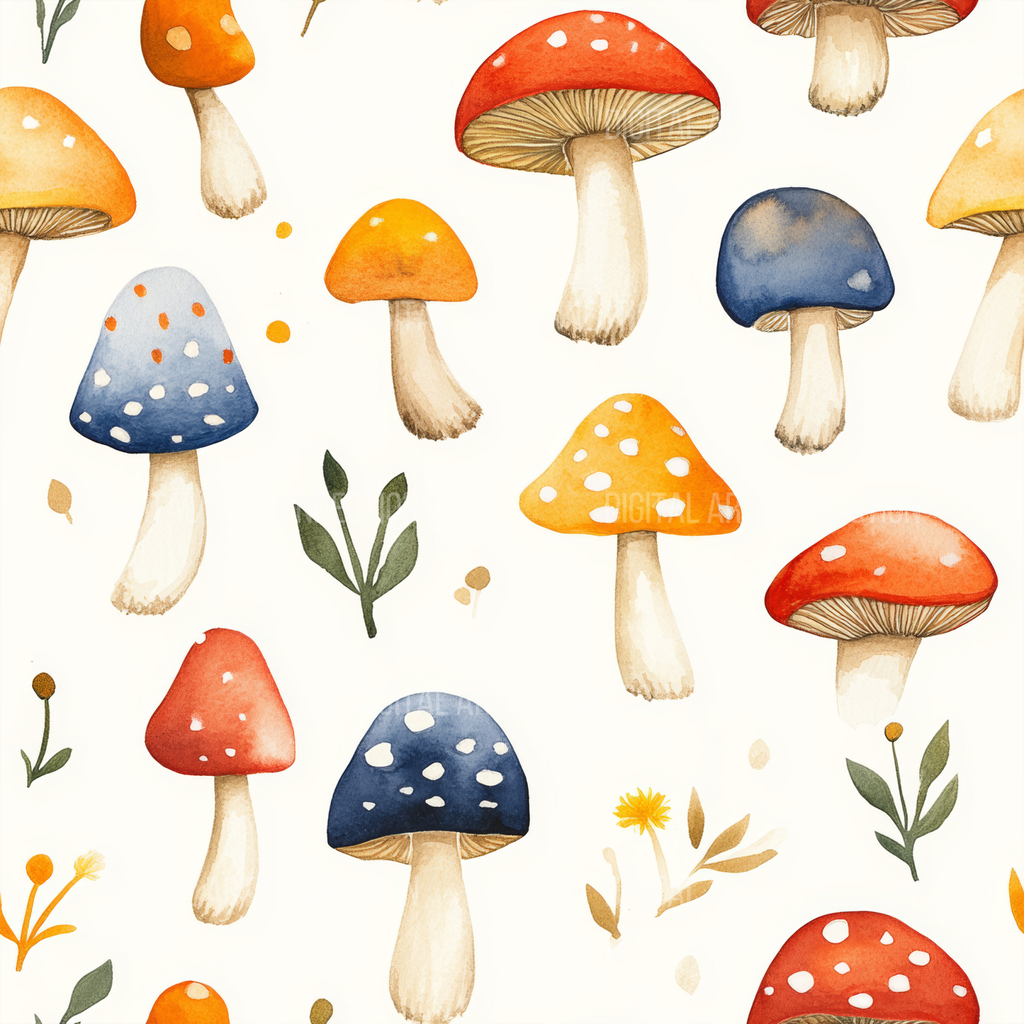 Mushrooms III Design Seamless Digital Paper