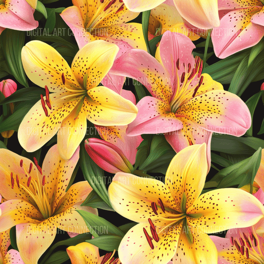 Tiger Lilies IV Design Seamless Digital Paper