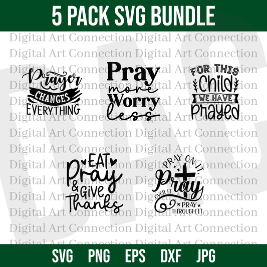 5 Pack Prayer SVG Bundle