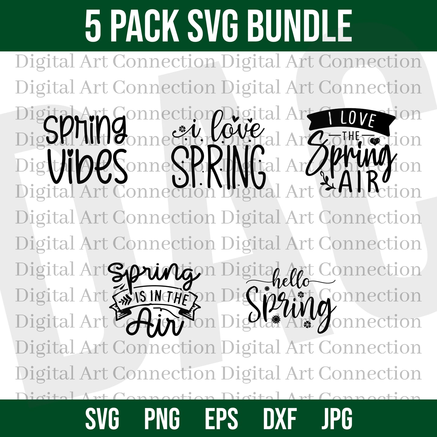 5 Pack Spring SVG Bundle