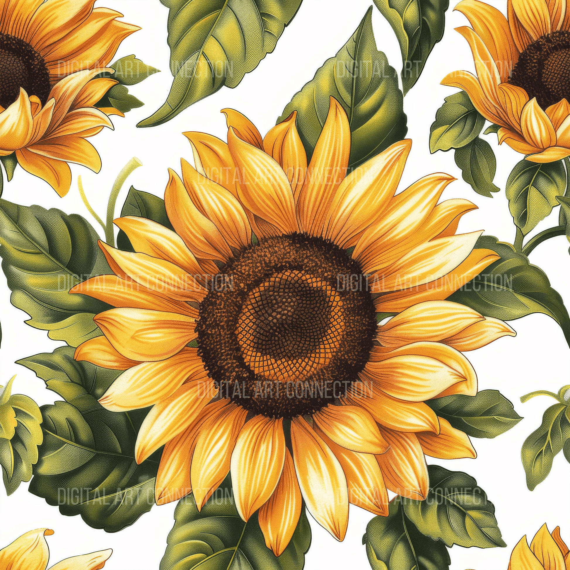 Sunflowers II Design Seamless Digital Paper