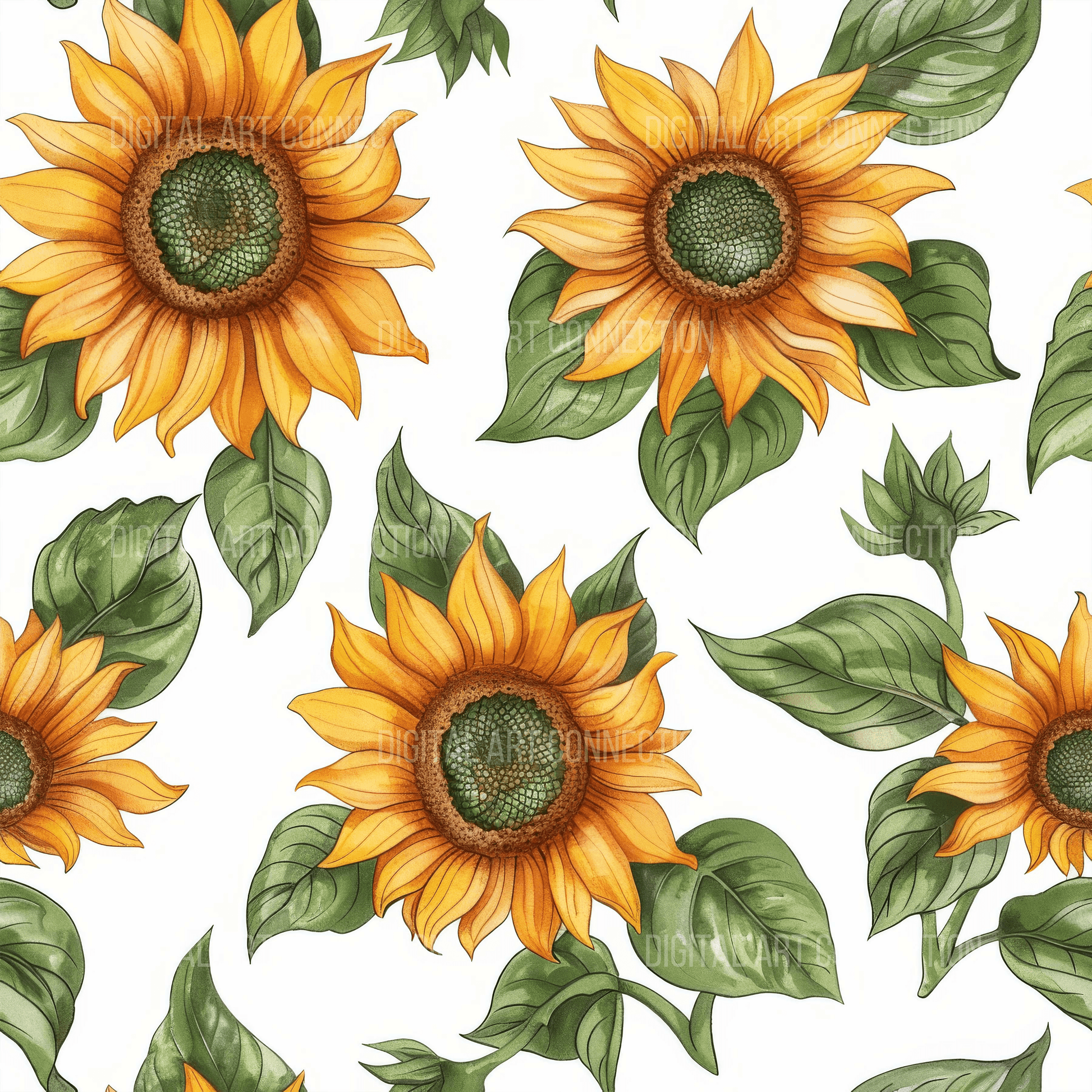 Sunflowers III Design Seamless Digital Paper