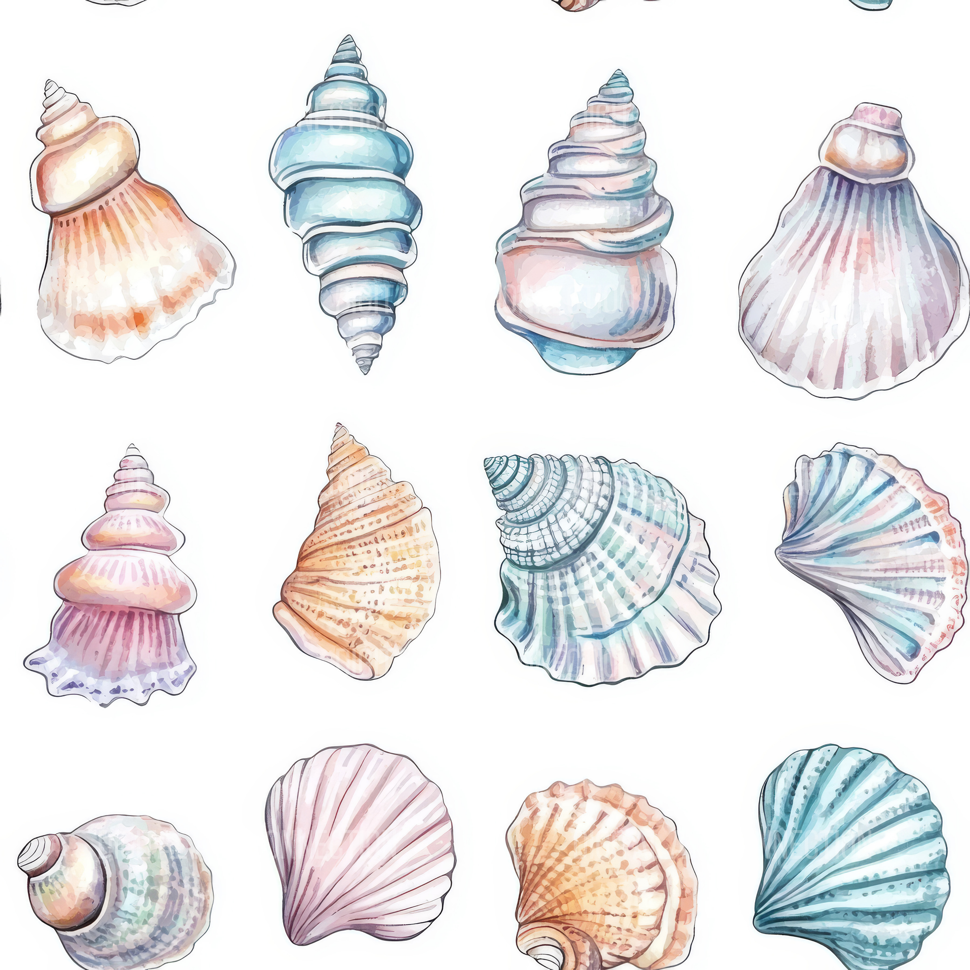 Sea Shells Design Seamless Digital Paper