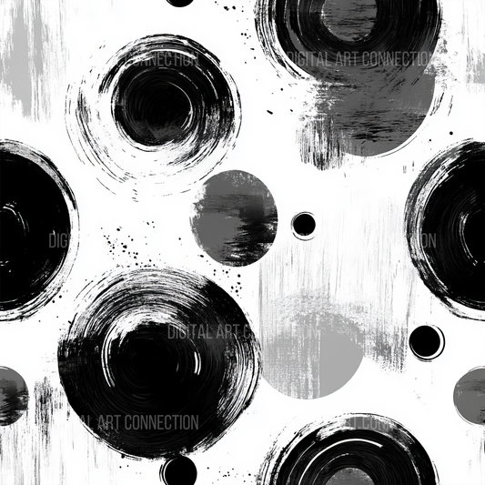 Black and White Abstract Art III Design Seamless Digital Paper