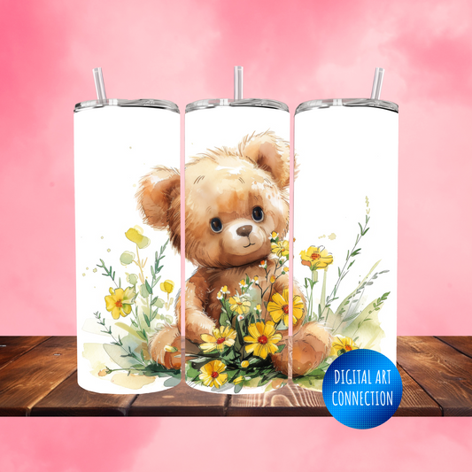 Teddy Bear II 20 Oz Skinny Tumbler Wrap