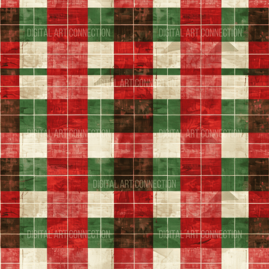 Christmas Plaid Design Seamless Digital Paper