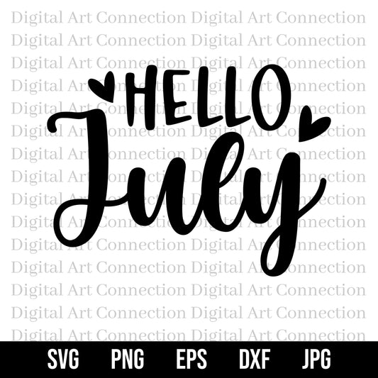 Hello July SVG