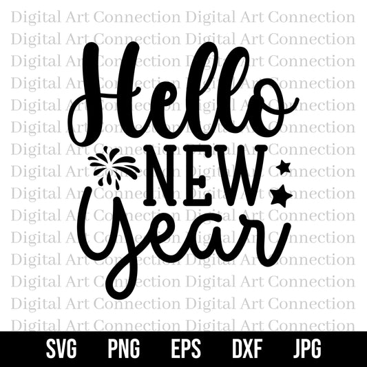 Hello New Year SVG