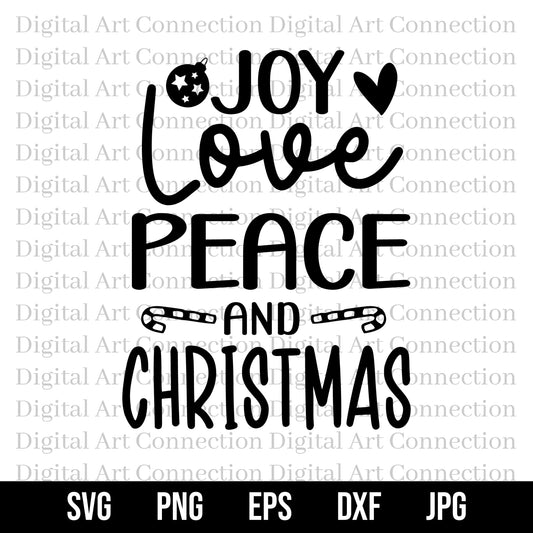 Joy Love Peace and Christmas SVG