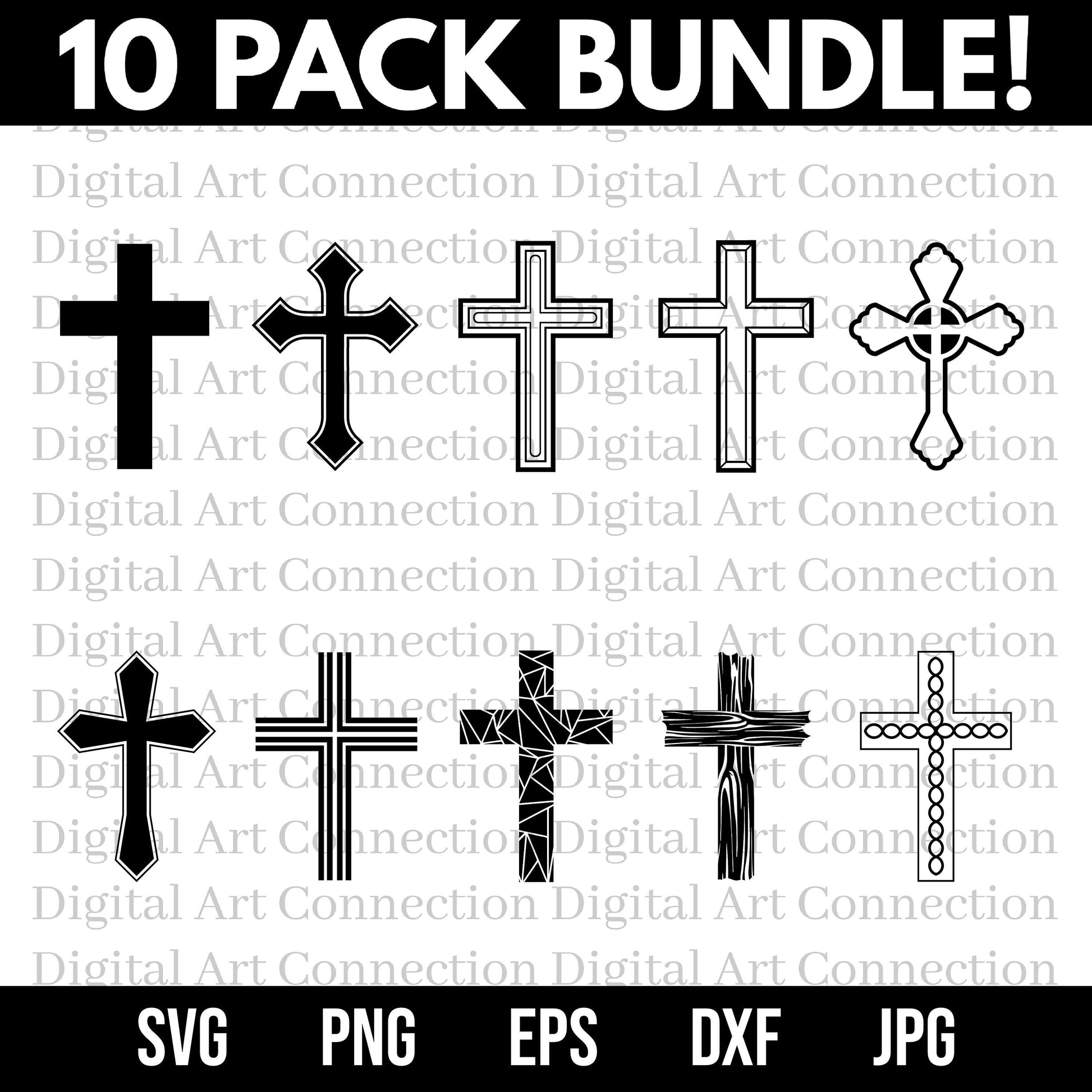 10 Pack Cross SVG Bundle