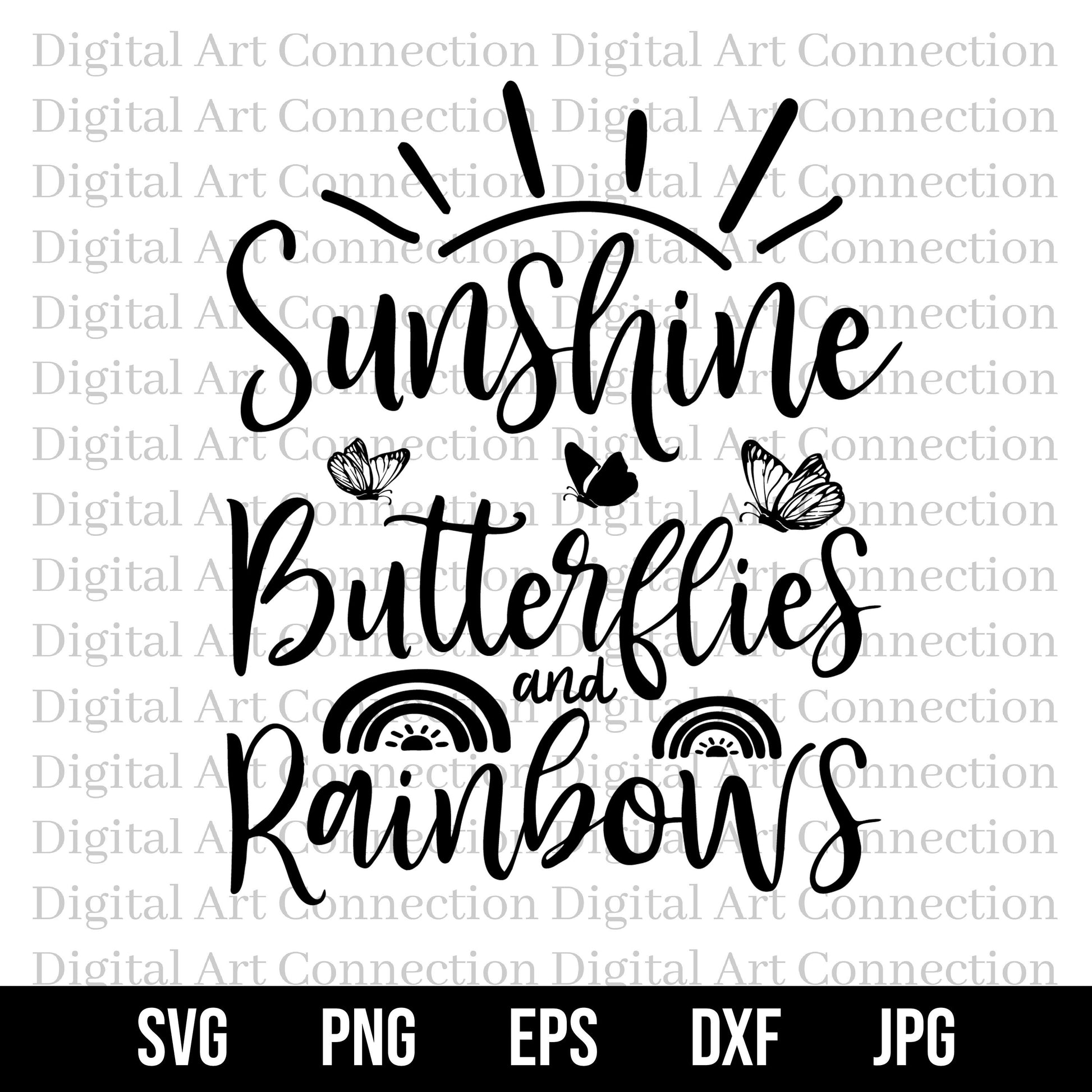 Sunshine Butterflies & Rainbows SVG