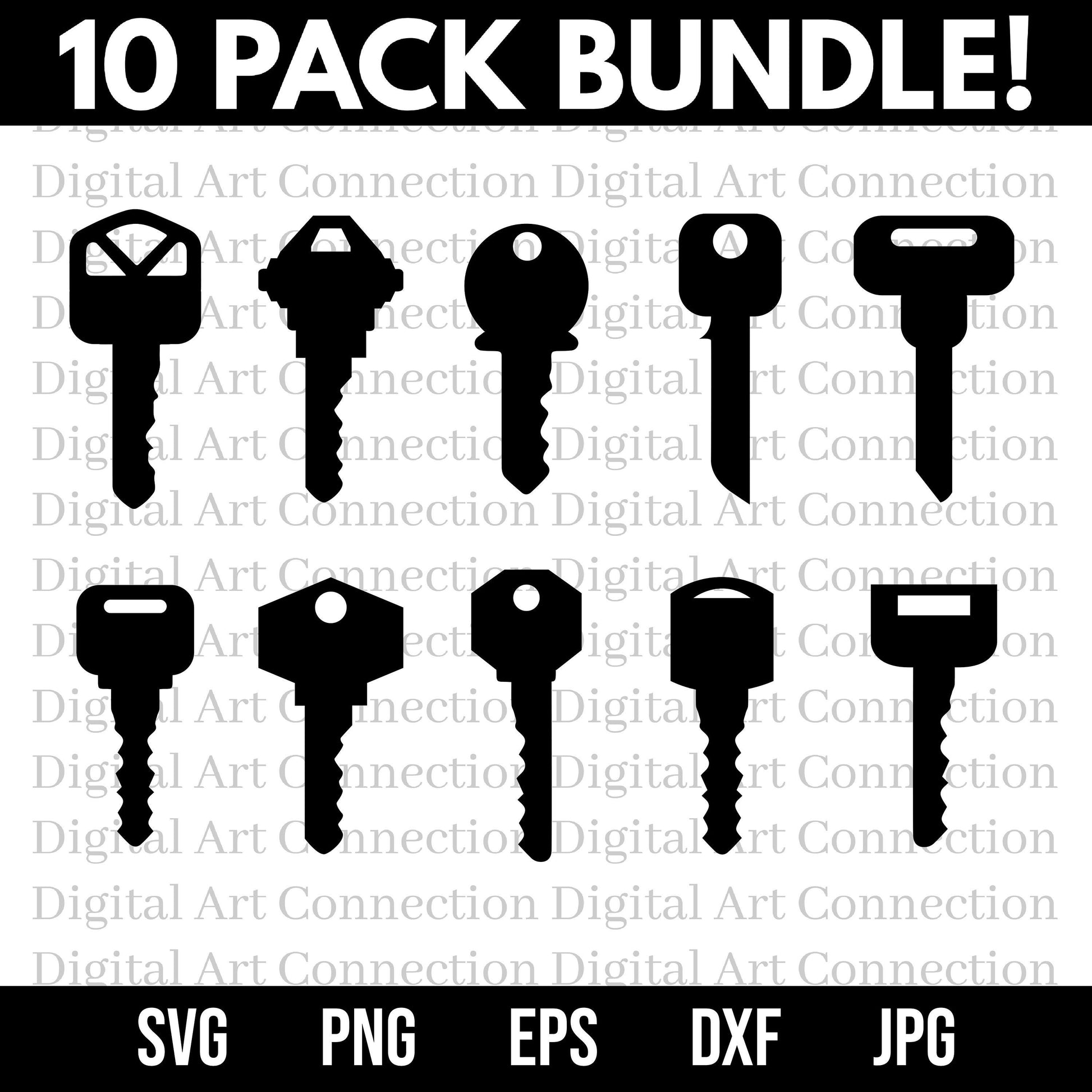 10 Pack Key SVG Bundle