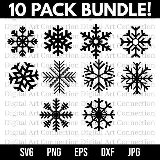 10 Pack Snowflake SVG Bundle