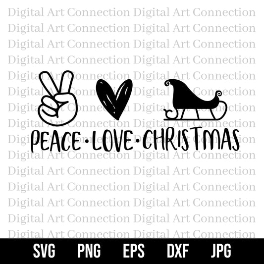 Peace Love Christmas SVG